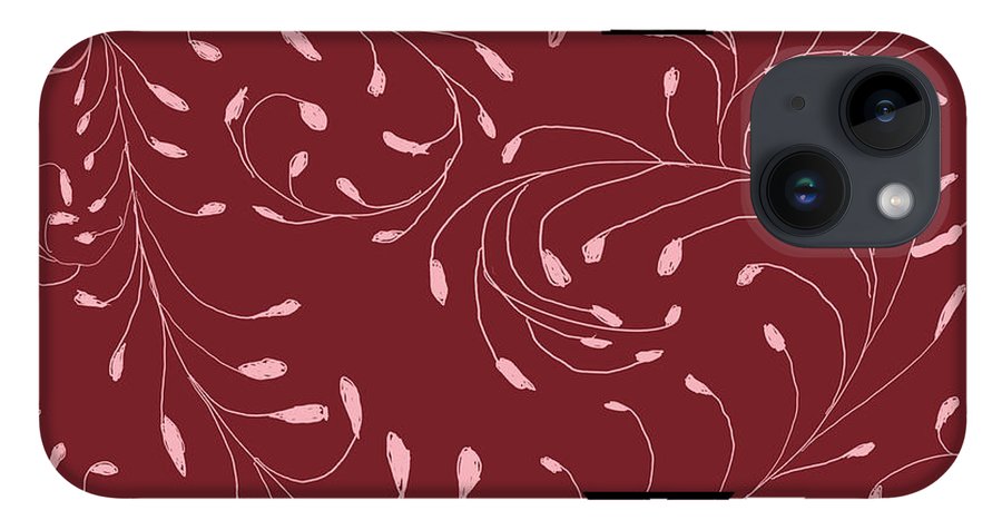 Pink and Red Zentangle Vines and Leaf Pattern - Phone Case