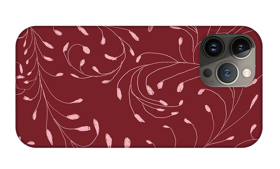 Pink and Red Zentangle Vines and Leaf Pattern - Phone Case