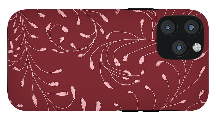 Pink and Red Zentangle Vines and Leaf Pattern - Phone Case