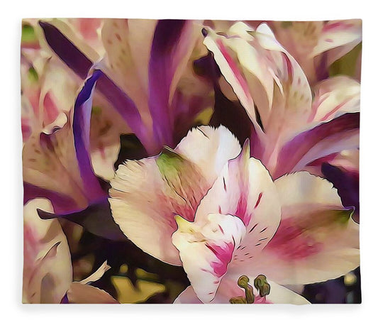 Pink and White Flowers - Blanket