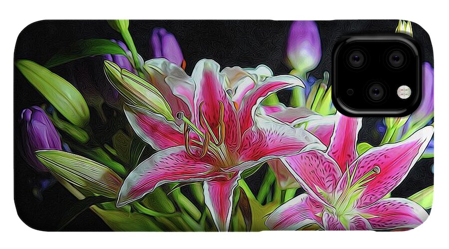 Pink and White Lily Bouquet - Phone Case