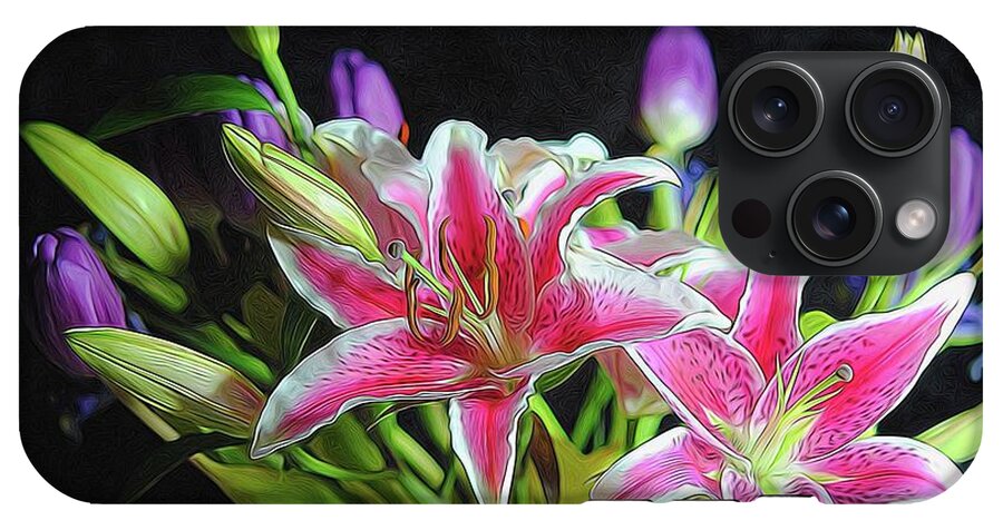 Pink and White Lily Bouquet - Phone Case