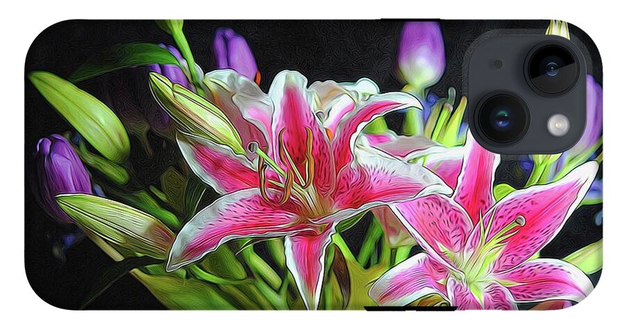 Pink and White Lily Bouquet - Phone Case