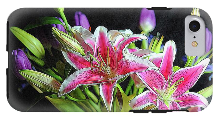 Pink and White Lily Bouquet - Phone Case