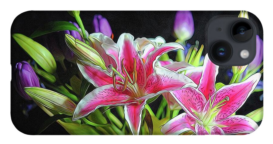 Pink and White Lily Bouquet - Phone Case