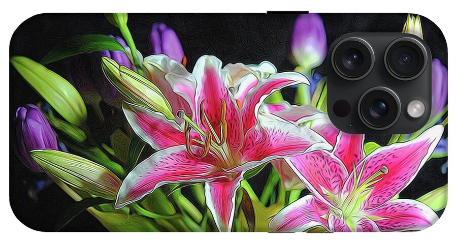 Pink and White Lily Bouquet - Phone Case