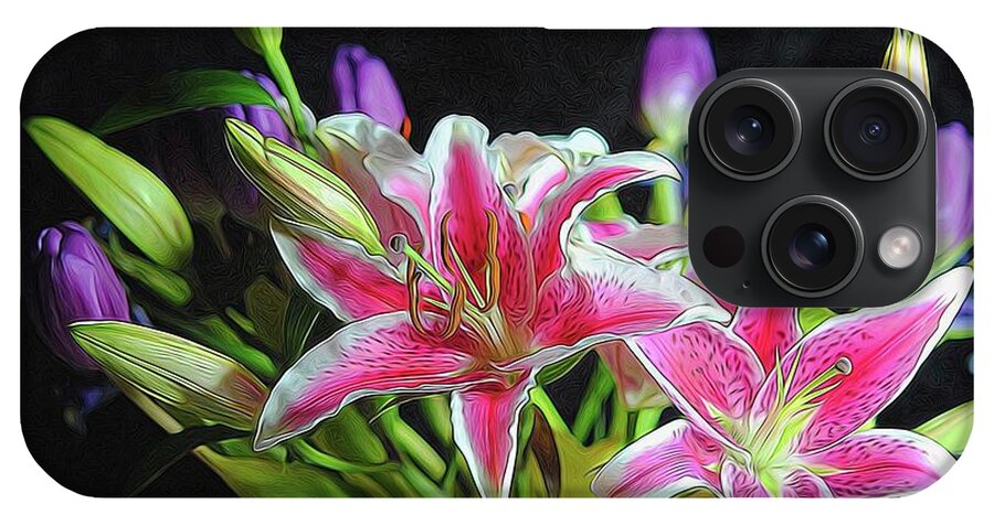 Pink and White Lily Bouquet - Phone Case