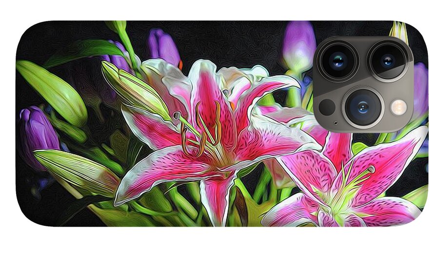 Pink and White Lily Bouquet - Phone Case