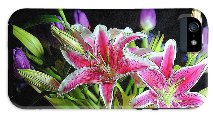 Pink and White Lily Bouquet - Phone Case