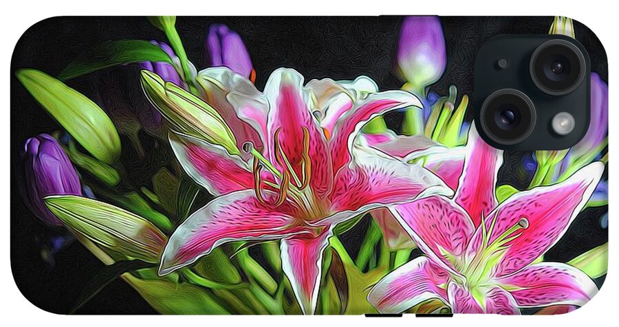Pink and White Lily Bouquet - Phone Case