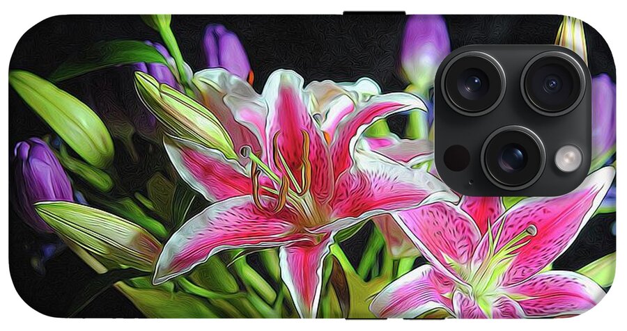 Pink and White Lily Bouquet - Phone Case