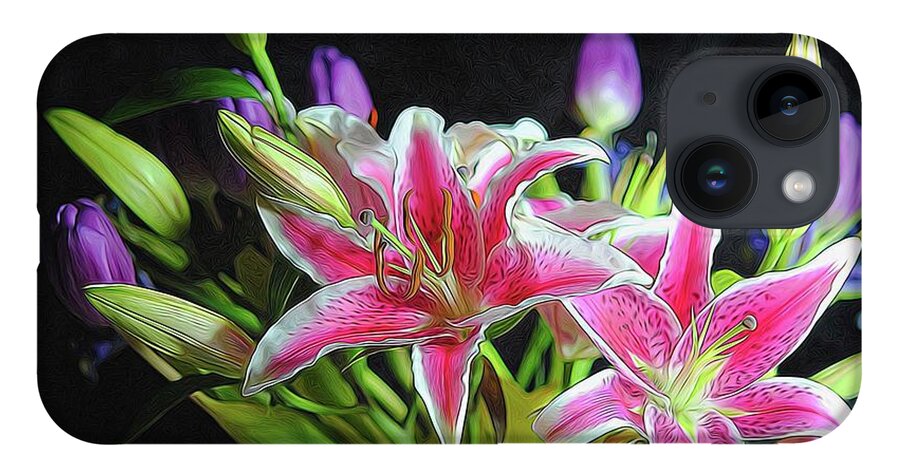 Pink and White Lily Bouquet - Phone Case