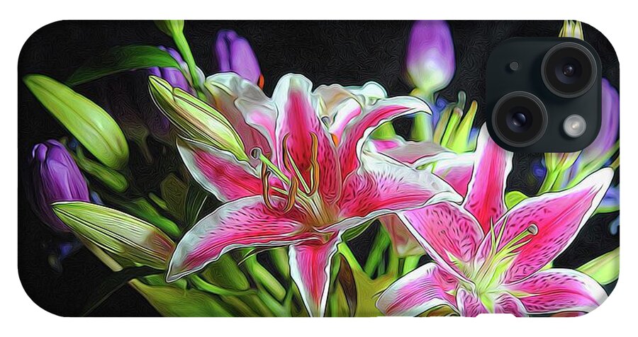 Pink and White Lily Bouquet - Phone Case