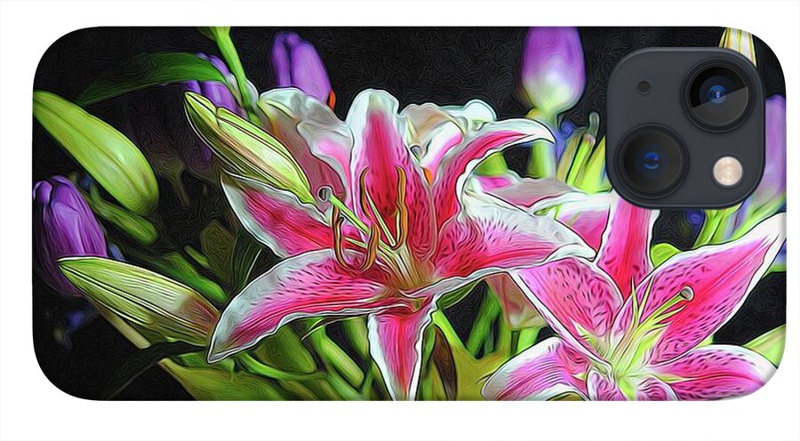 Pink and White Lily Bouquet - Phone Case