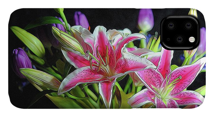 Pink and White Lily Bouquet - Phone Case