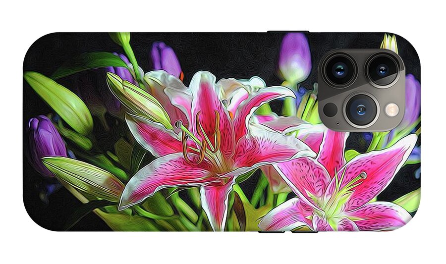 Pink and White Lily Bouquet - Phone Case