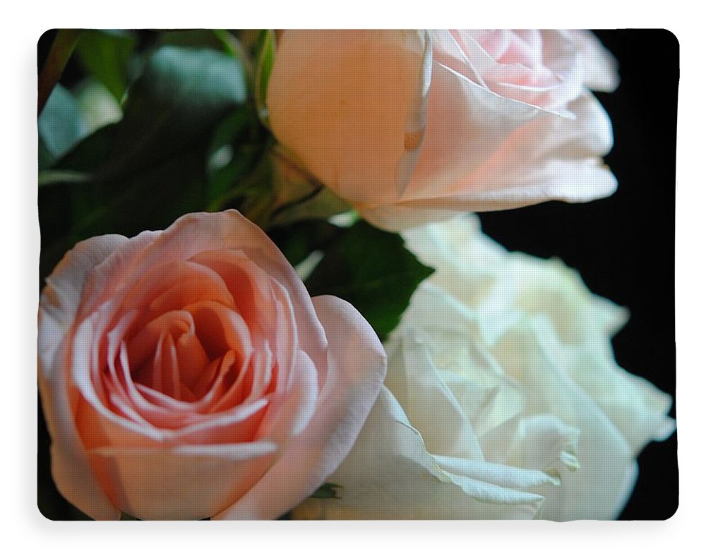Pink and White Roses Bouquet - Blanket