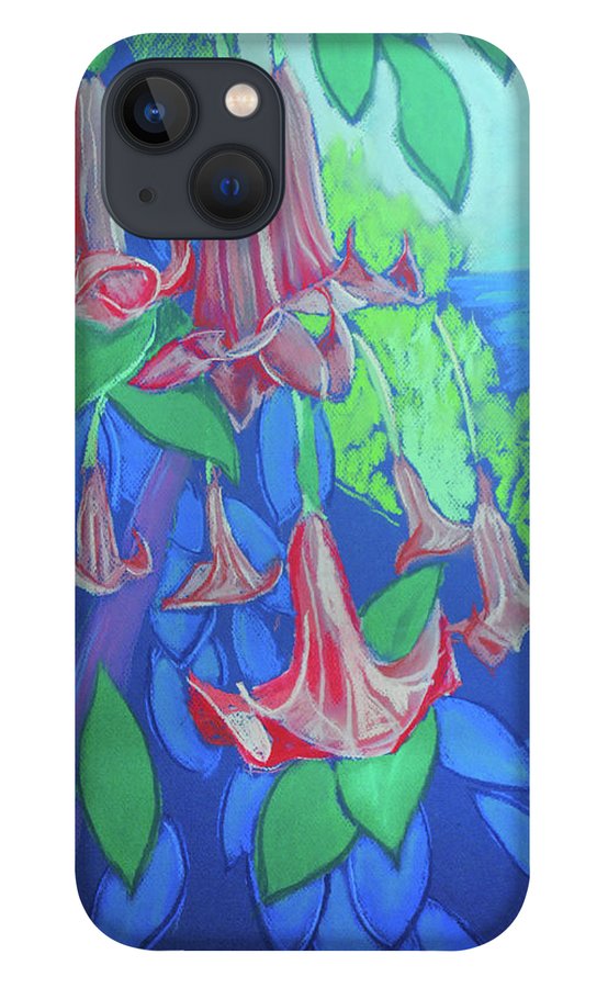 Pink Angels Trumpet Flowers Pastel - Phone Case