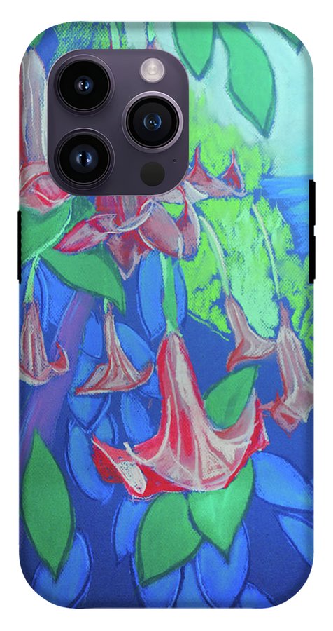 Pink Angels Trumpet Flowers Pastel - Phone Case