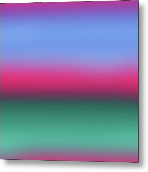 Pink Blue Green Gradient - Metal Print