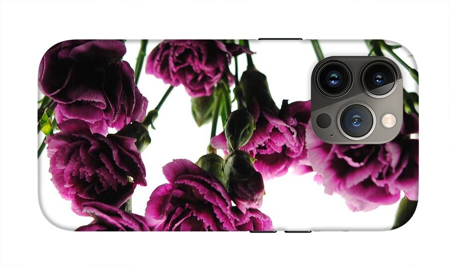Pink Carnations on White - Phone Case