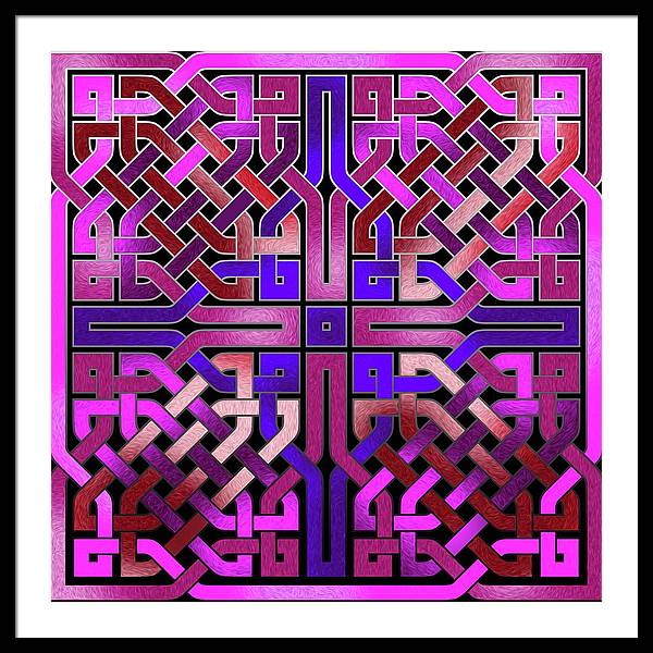 Pink Celtic Knot Square - Framed Print