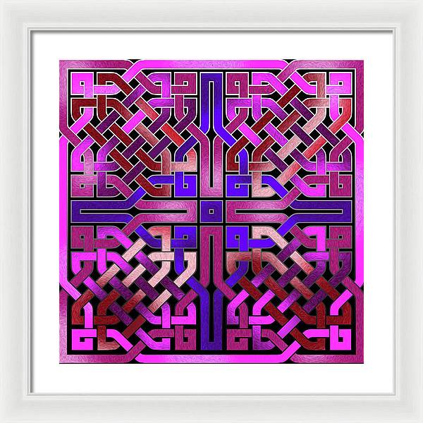 Pink Celtic Knot Square - Framed Print