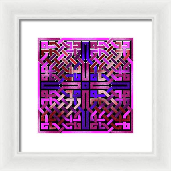 Pink Celtic Knot Square - Framed Print