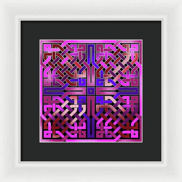 Pink Celtic Knot Square - Framed Print