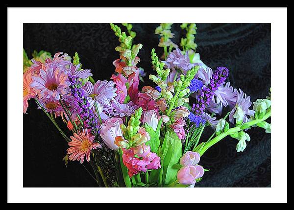 Pink Flower Bouquet - Framed Print