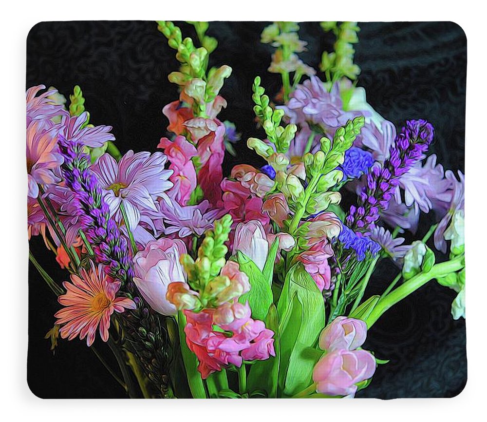 Pink Flower Bouquet - Blanket