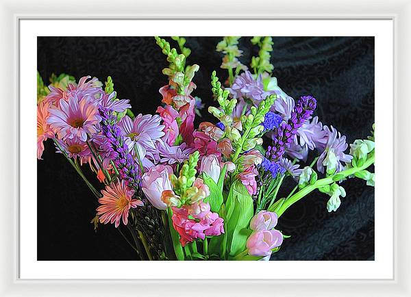 Pink Flower Bouquet - Framed Print
