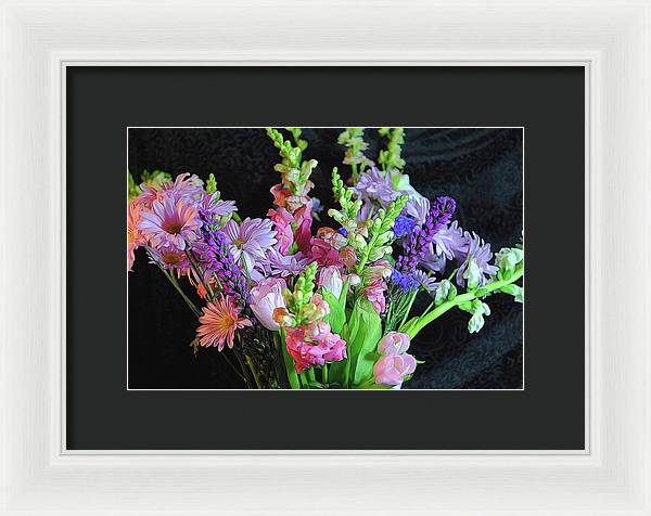 Pink Flower Bouquet - Framed Print