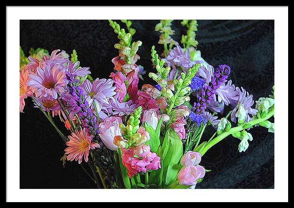 Pink Flower Bouquet - Framed Print
