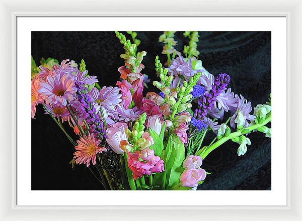Pink Flower Bouquet - Framed Print