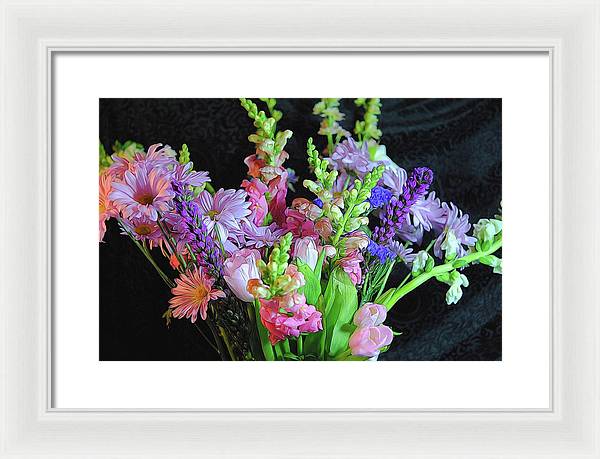 Pink Flower Bouquet - Framed Print