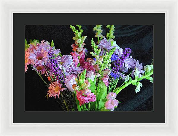 Pink Flower Bouquet - Framed Print