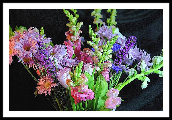 Pink Flower Bouquet - Framed Print