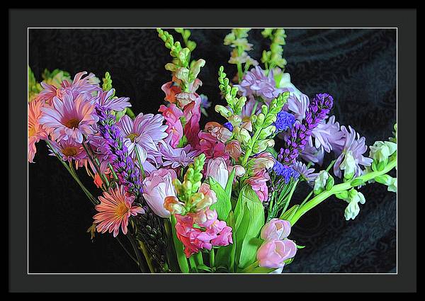 Pink Flower Bouquet - Framed Print
