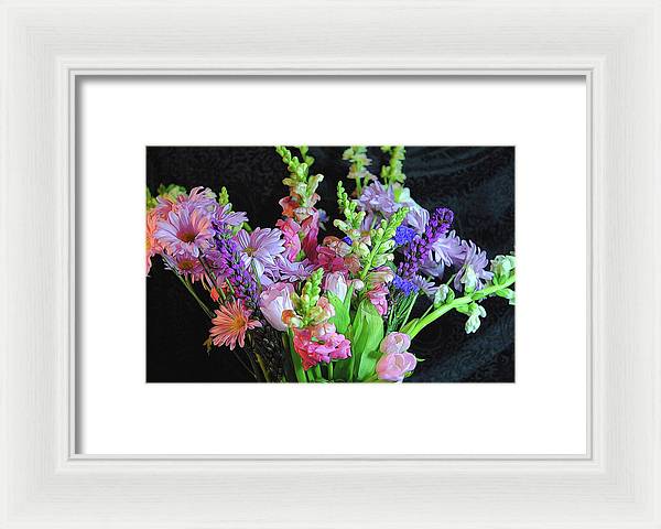 Pink Flower Bouquet - Framed Print