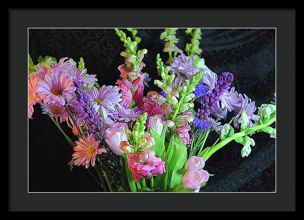 Pink Flower Bouquet - Framed Print