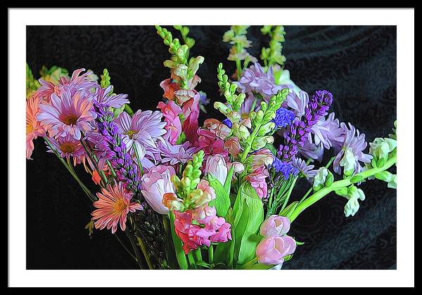 Pink Flower Bouquet - Framed Print