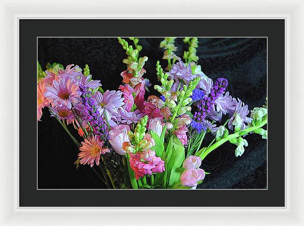 Pink Flower Bouquet - Framed Print