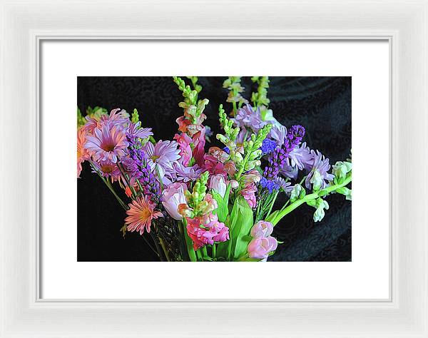 Pink Flower Bouquet - Framed Print