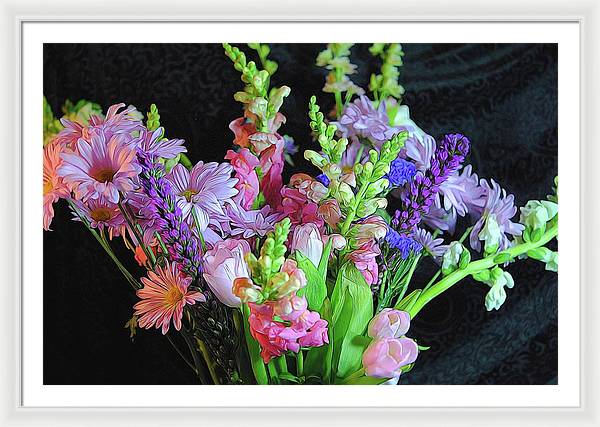 Pink Flower Bouquet - Framed Print