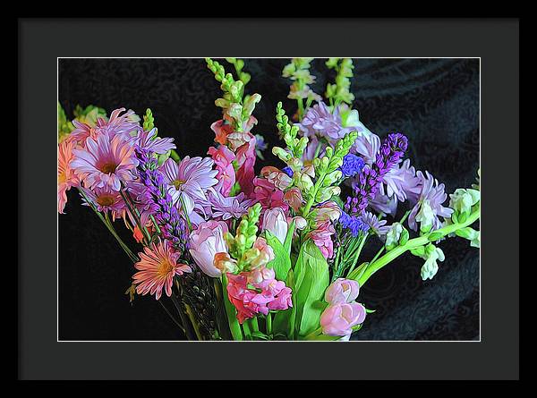 Pink Flower Bouquet - Framed Print