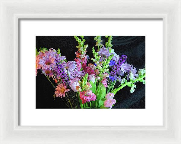 Pink Flower Bouquet - Framed Print