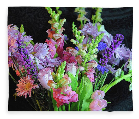 Pink Flower Bouquet - Blanket