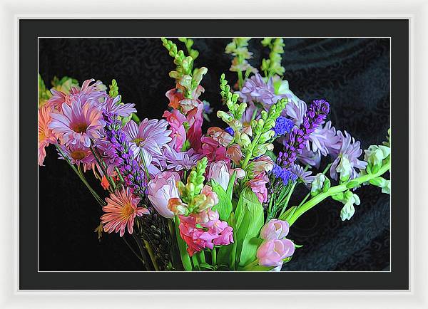 Pink Flower Bouquet - Framed Print