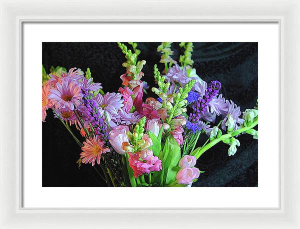 Pink Flower Bouquet - Framed Print